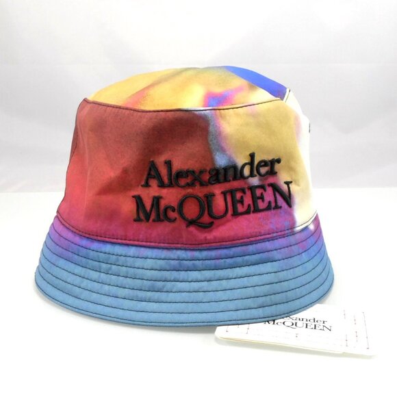 NWT$450 Alexander McQueen Embroidered Logo Abstract Luminous Flower Bucket Hat L - Picture 6 of 15